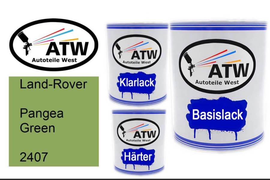 Land-Rover, Pangea Green, 2407: 1L Lackdose + 1L Klarlack + 500ml Härter - Set, von ATW Autoteile West.